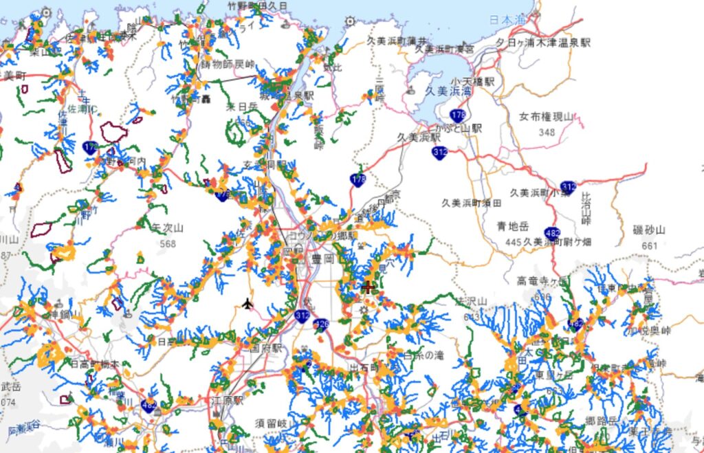 豊岡市の土砂災害警戒区域図
